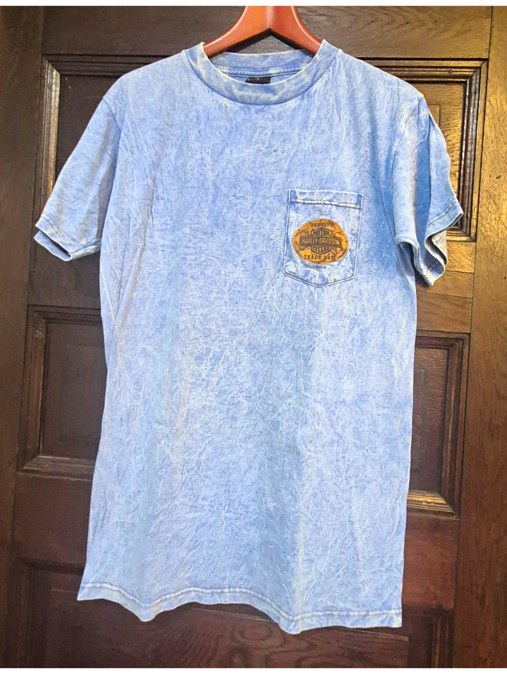 Vintagge Harley-Davidson Charlotte NC Blue Acid Wash T med